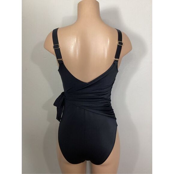 New. HAH (Hot As Hell) black wrap one piece swimsuit. Large. Retails $189 - Picture 8 of 12